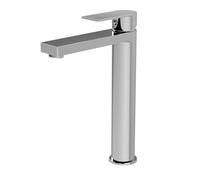 Balterley Tall Basin Mixer Tap, Mono Bathroom Taps, High Rise Monobloc Basin Sink Mixer Tap with Lever Handle, Round Body, Flat Square Spout Sink Taps for Cloakroom - 50 x 190 x 269mm (Chrome)