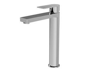 Balterley Tall Basin Mixer Tap, Mono Bathroom Taps, High Rise Monobloc Basin Sink Mixer Tap with Lever Handle, Round Body, Flat Square Spout Sink Taps for Cloakroom - 50 x 190 x 269mm (Chrome)