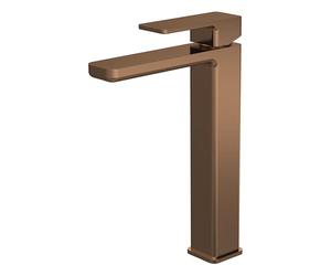 Balterley Tall Basin Mixer Tap, Mono Bathroom Taps, High Rise Monobloc Basin Sink Mixer Tap with Lever Handle, Square Body, Flat Square Spout Sink Taps - 50 x 192 x 290mm (Brushed Bronze)