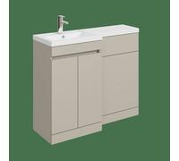 Balterley Tean 1000mm Floor Standing Compact Unit With Left Hand Polymarble Basin - Pebble Grey