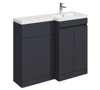 Balterley Tean 1000mm Floor Standing Compact Unit with Right Hand Polymarble Basin - Dark Grey