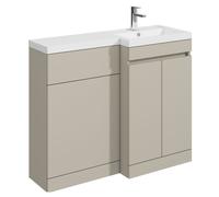Balterley 1000mm Floor Standing Compact Unit with Right Hand Polymarble Basin - Pebble Grey
