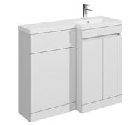 Balterley Tean 1000mm Floor Standing Compact Unit with Right Hand Polymarble Basin - White