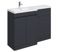 Balterley Tean 1100mm Floor Standing Compact Unit with Left Hand Polymarble Basin - Dark Grey