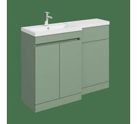 Balterley 1100mm Floor Standing Compact Unit with Left Hand Polymarble Basin - Green