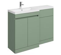 Balterley Tean 1100mm Floor Standing Compact Unit with Left Hand Polymarble Basin - Green