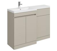Balterley Tean 1100mm Floor Standing Compact Unit with Left Hand Polymarble Basin - Pebble Grey