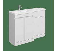 Balterley Tean 1100mm Floor Standing Compact Unit with Left Hand Polymarble Basin - White