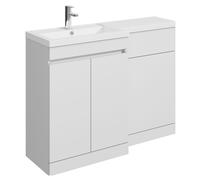 Balterley Tean 1100mm Floor Standing Compact Unit with Left Hand Polymarble Basin - White