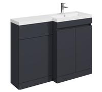 Balterley Tean 1100mm Floor Standing Compact Unit with Right Hand Polymarble Basin - Dark Grey