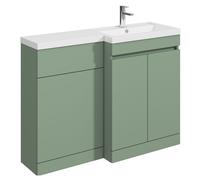 Balterley Tean 1100mm Floor Standing Compact Unit with Right Hand Polymarble Basin - Green