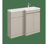Balterley 1100mm Floor Standing Compact Unit with Right Hand Polymarble Basin - Pebble Grey