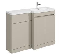 Balterley Tean 1100mm Floor Standing Compact Unit with Right Hand Polymarble Basin - Pebble Grey