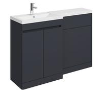 Balterley Tean 1200mm Floor Standing Compact Unit with Left Hand Polymarble Basin - Dark Grey