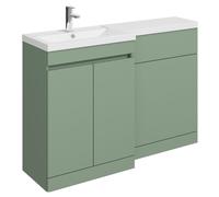 Balterley Tean 1200mm Floor Standing Compact Unit with Left Hand Polymarble Basin - Green
