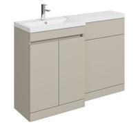 Balterley Tean 1200mm Floor Standing Compact Unit with Left Hand Polymarble Basin - Pebble Grey