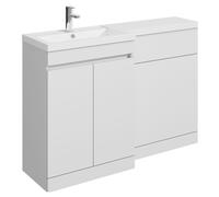 Balterley Tean 1200mm Floor Standing Compact Unit with Left Hand Polymarble Basin - White