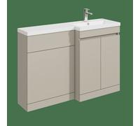 Balterley Tean 1200mm Floor Standing Compact Unit With Right Hand Polymarble Basin - Pebble Grey