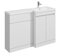 Balterley Tean 1200mm Floor Standing Compact Unit with Right Hand Polymarble Basin - White