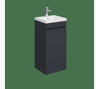 Balterley Tean 400mm Floor Standing 1 Door Compact Unit With Polymarble Basin - Dark Grey