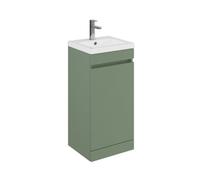 Balterley Tean 400mm Floor Standing 1 Door Compact Unit With Polymarble Basin - Green