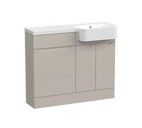 Balterley Teddesley Compact 2 Door Combination Vanity Basin WC Unit, 1000mm in Grey Balterley Grey