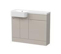 Balterley Teddesley Compact 2 Door Combination Vanity Basin WC Unit, 1000mm in Grey Balterley Grey