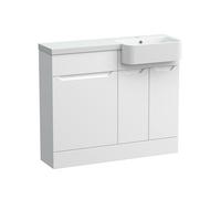 Balterley Teddesley Compact 2 Door Combination Vanity Basin WC Unit, 1000mm in White Balterley White