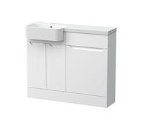 Balterley Teddesley Compact 2 Door Combination Vanity Basin WC Unit, 1000mm in White Balterley White