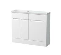 Balterley Teddesley Compact 2 Door Combination Vanity Basin WC Unit, 1000mm in White Balterley White