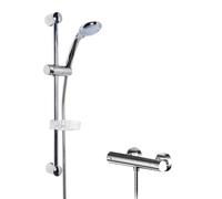 Balterley Thermostatic Bar Valve Multi Function Handset Slider Rail Kit Chrome in Silver Balterley Silver