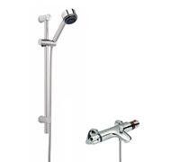 Balterley Thermostatic Bath Shower Mixer Tap Multi Function Handset Slide Rail in Silver Balterley Silver