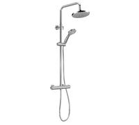 Balterley Thermostatic Shower Kit with Fixed Head Adjustable Handset Chrome in Silver Balterley Silver