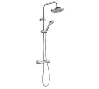 Balterley Thermostatic Shower Mixer Kit with Round Head, Handset, Mixer Bar & Adjustable Riser Rail, Shower Head and Hose Set, Bathroom Rainfall Showerhead - 267 x 429 x 1245mm (Chrome)