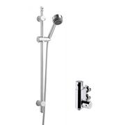 Balterley Thermostatic Vertical Bar ShowerValve MultiFunction Handset Slide Rail in Silver Balterley Silver