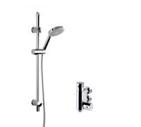Balterley Thermostatic Vertical Bar Valve Single Function Handset Slider Rail in Silver Balterley Silver