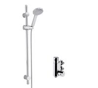 Balterley Thermostatic Vertical Bar Valve Water Saving Handset Slider Rail in Silver Balterley Silver