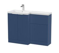 Balterley Tixall 2 Door Vanity WC Combi Unit with Poly Basin, LH, 1100mm, Blue Balterley Blue