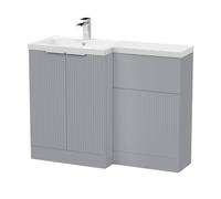 Balterley Tixall 2 Door Vanity WC Combi Unit with Poly Basin, LH, 1100mm, Grey Balterley Grey