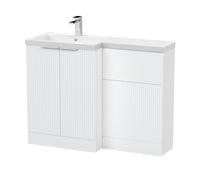 Balterley Tixall 2 Door Vanity WC Combi Unit with Poly Basin, LH, 1100mm, White Balterley White