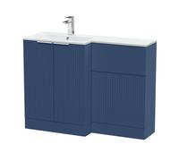 Balterley Tixall 2 Door Vanity WC Combi Unit with Stone Basin, LH, 1100mm, Blue Balterley Blue