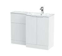 Balterley Tixall 2 Door Vanity WC Unit with Carrera Basin, RH, 1100mm, White Balterley White