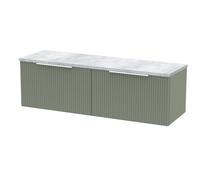 Balterley Tixall 2 Drawer Unit with Worktop, Satin Green, 1200mm, Laminate in Green Balterley Green