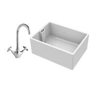 Balterley Traditional 1 Bowl Fireclay Belfast Sink With Mono Kitchen Sink Mixer Tap