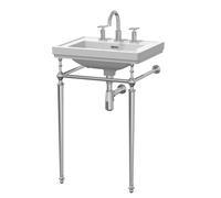 Balterley Traditional 3 Tap Hole Fireclay Basin Wash Stand Bottle Trap 500mm in White Balterley White