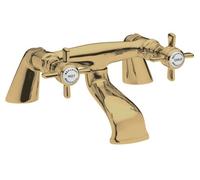 Balterley Traditional Bathroom Crosshead Deck Mounted Bath Filler Tap - Brushed Brass