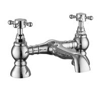 Balterley Bath Filler Tap, Deck Mounted Bathroom Tap Mixer Filler with Single Lever Handle, Traditional Bathroom Taps, Curve Spout Waterfall Bath Mixer Taps - 179 x 231 x 198 mm (Chrome)