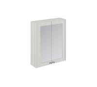 Balterley Traditional Bathroom Wall Mounted 2 Soft-Close Doors Mirror Cabinet With 1 Shelf Storage, Gloss White, 715 X 600 X 182mm