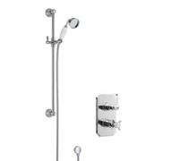 Balterley Traditional Concealed Twin Victorian Valve Slide Rail Shower Set in Silver Balterley Silver