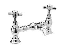 Balterley Traditional Crosshead Bridge 2 Tap Hole Mixer Chrome in Silver Balterley Silver